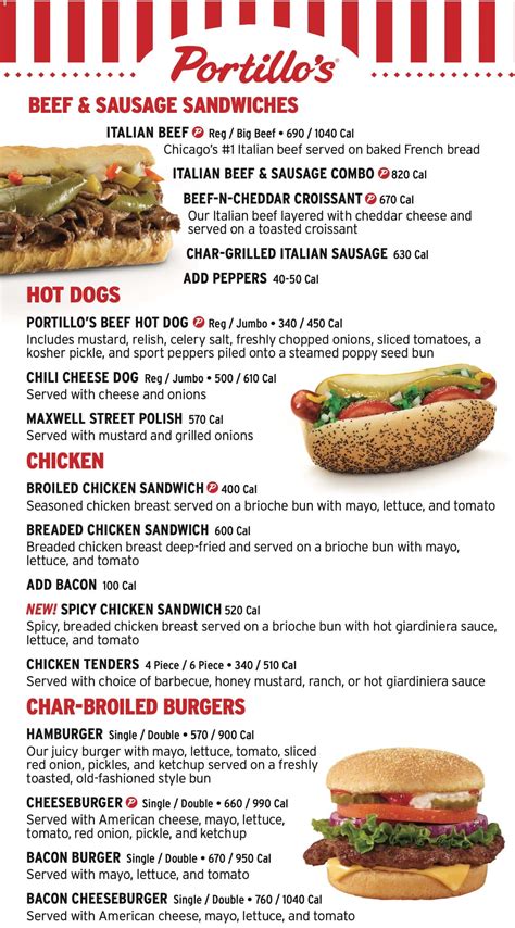Place Orders Online or on your Mobile Phone. . Menu at portillos